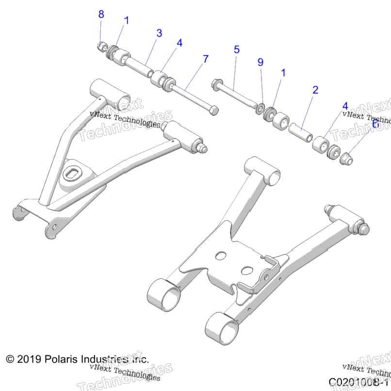 Suspension, Rear Aarm Mounting & Bushings A20sef57c1/S57c1/C2/C5/C9/Ck/Cy/F1/F2 (C02010081]
