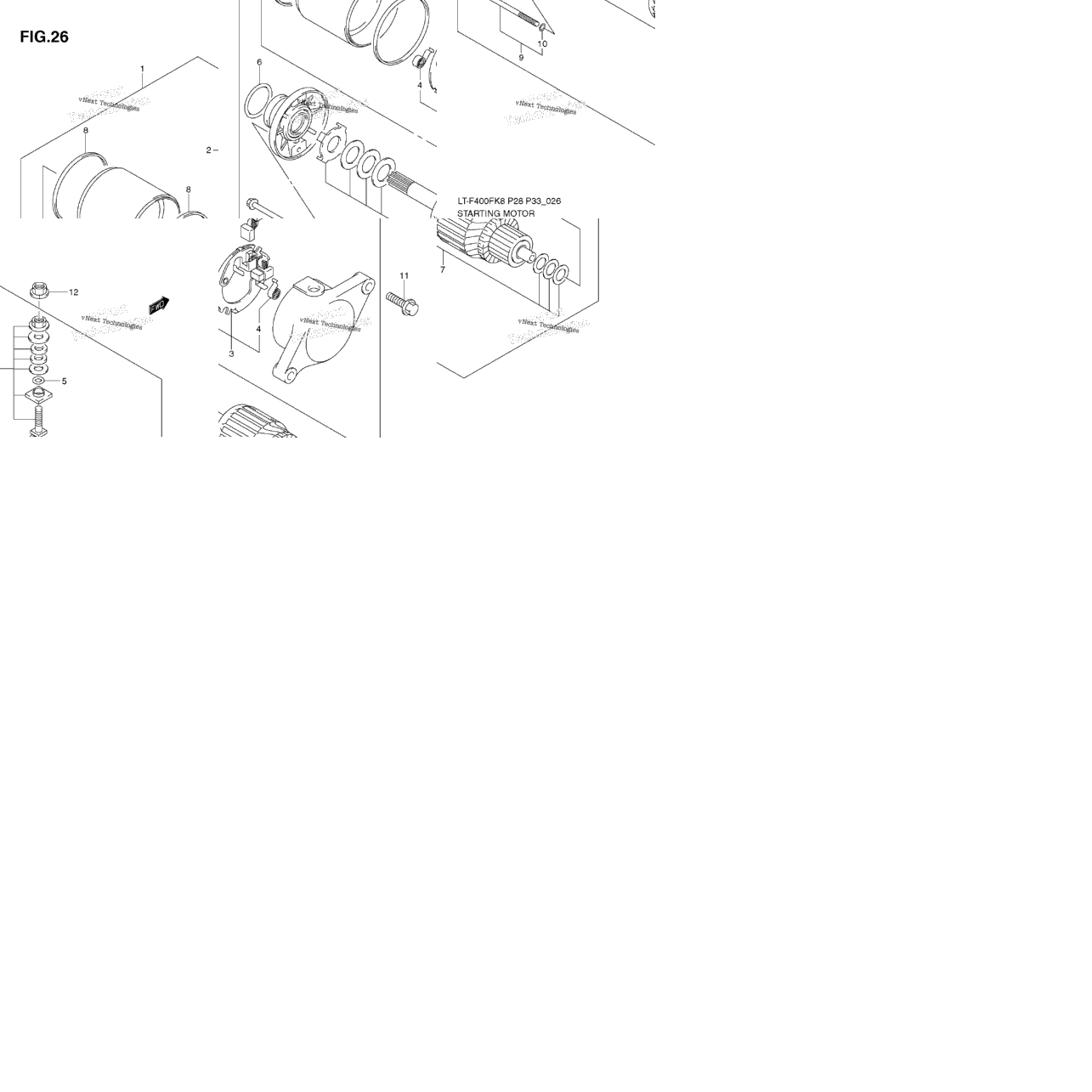 Starting Motor (Model K8/K9)