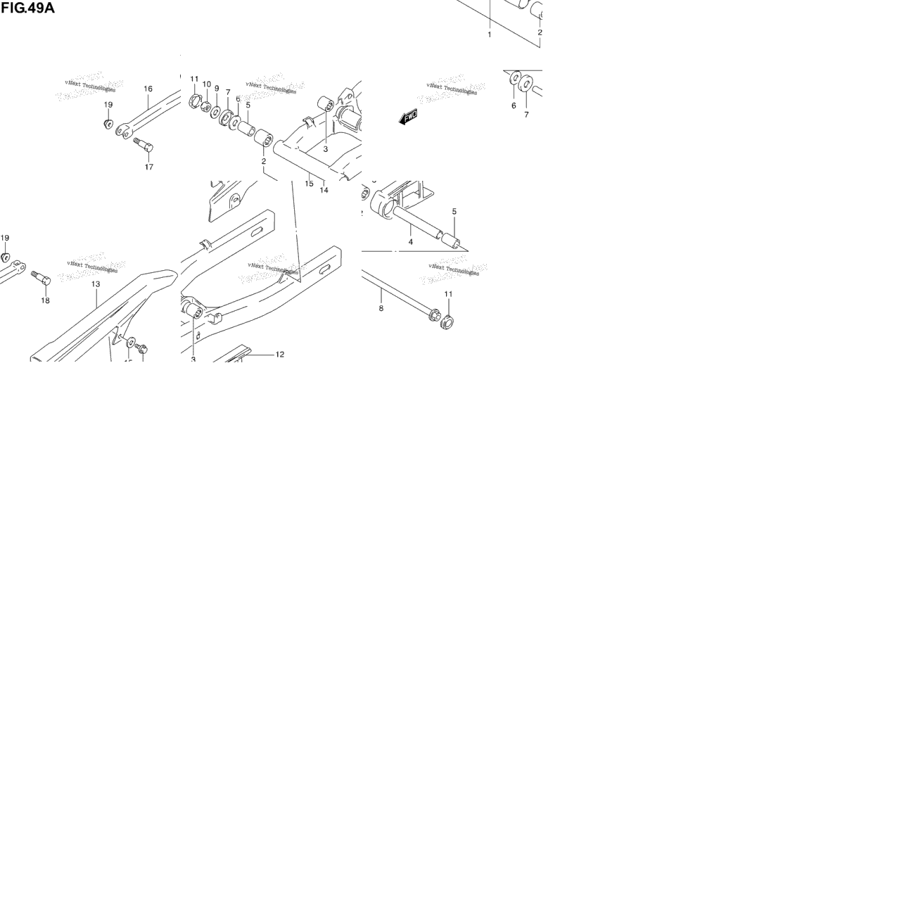 Rear Swinging Arm (Model K4/K5/K6)