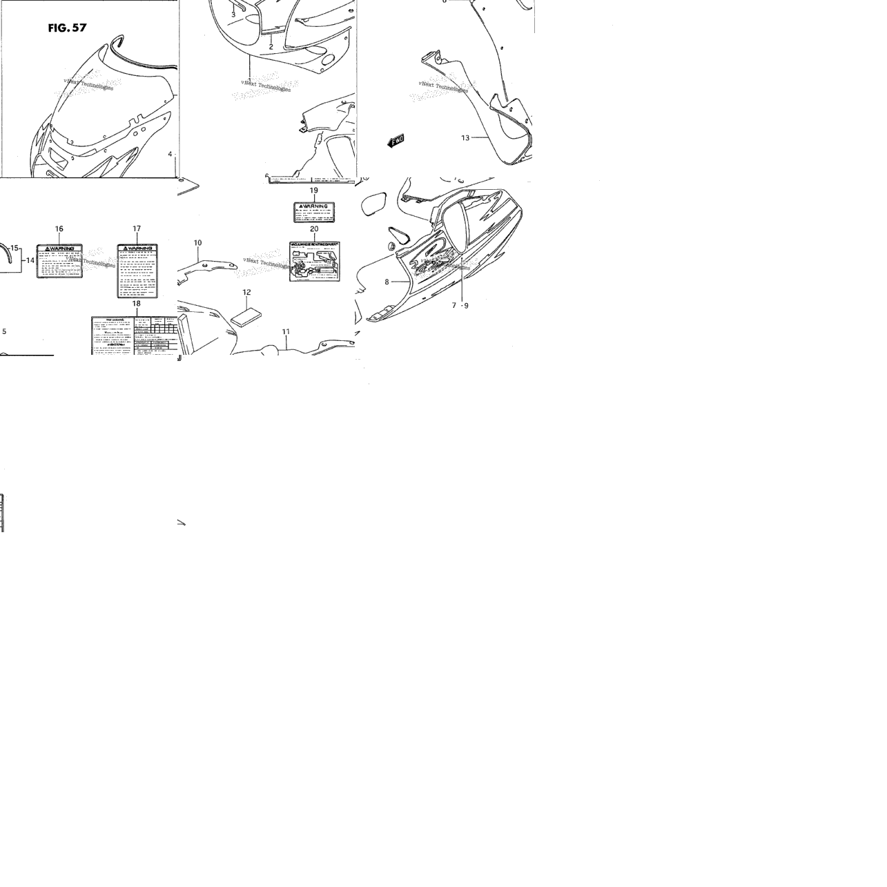 Cowling Body Parts (Model P 1Tu)