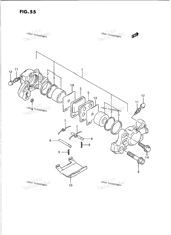 Rear Caliper (Model P)