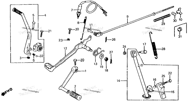Shift Pedal + Kick Starter Arm