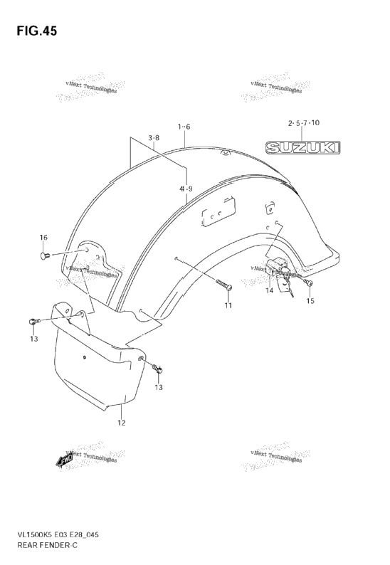 Rear Fender (Model K5/K6)