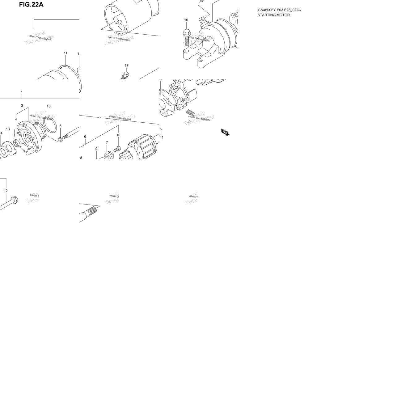 Starting Motor (Model K1/K2/K3)