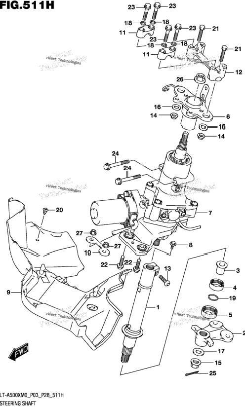 Steering Shaft (Lt-A500xpzm0 P28)