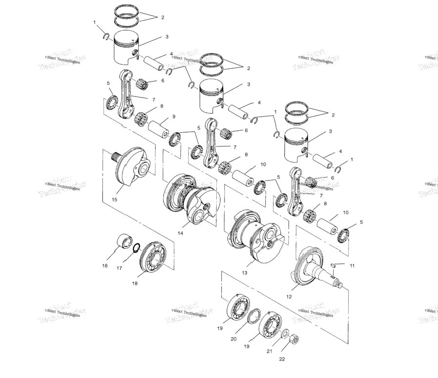 Crankshaft & Piston W004978d