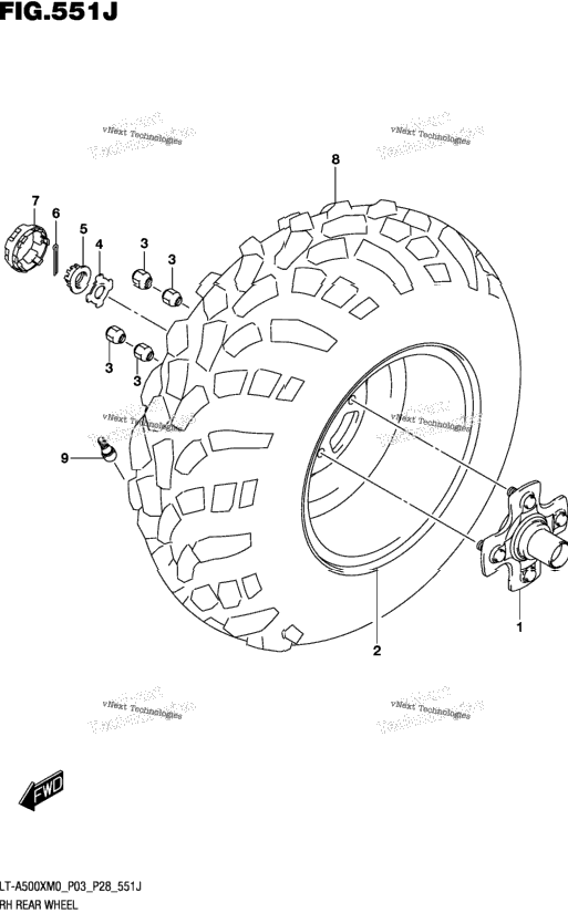 Rh Rear Wheel (Lt-A500xpzm0 P33)