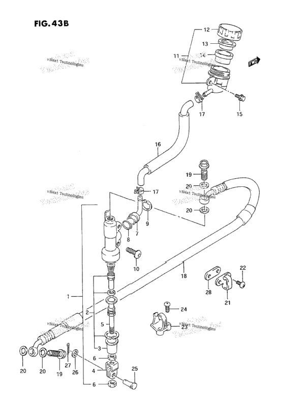 Rear Master Cylinder (Model M/N/P/R/S/T)