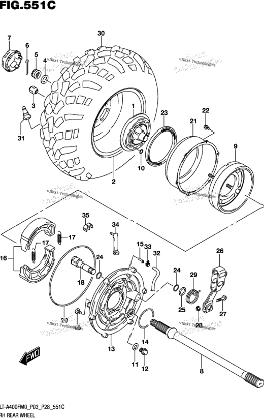 Rh Rear Wheel (Lt-A400fzm0 P03)