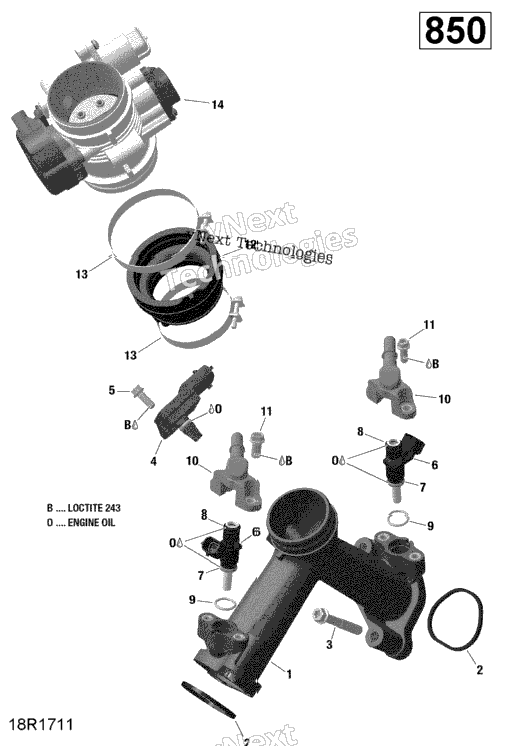 Air Intake Manifold And Throttle Body - 850 Efi