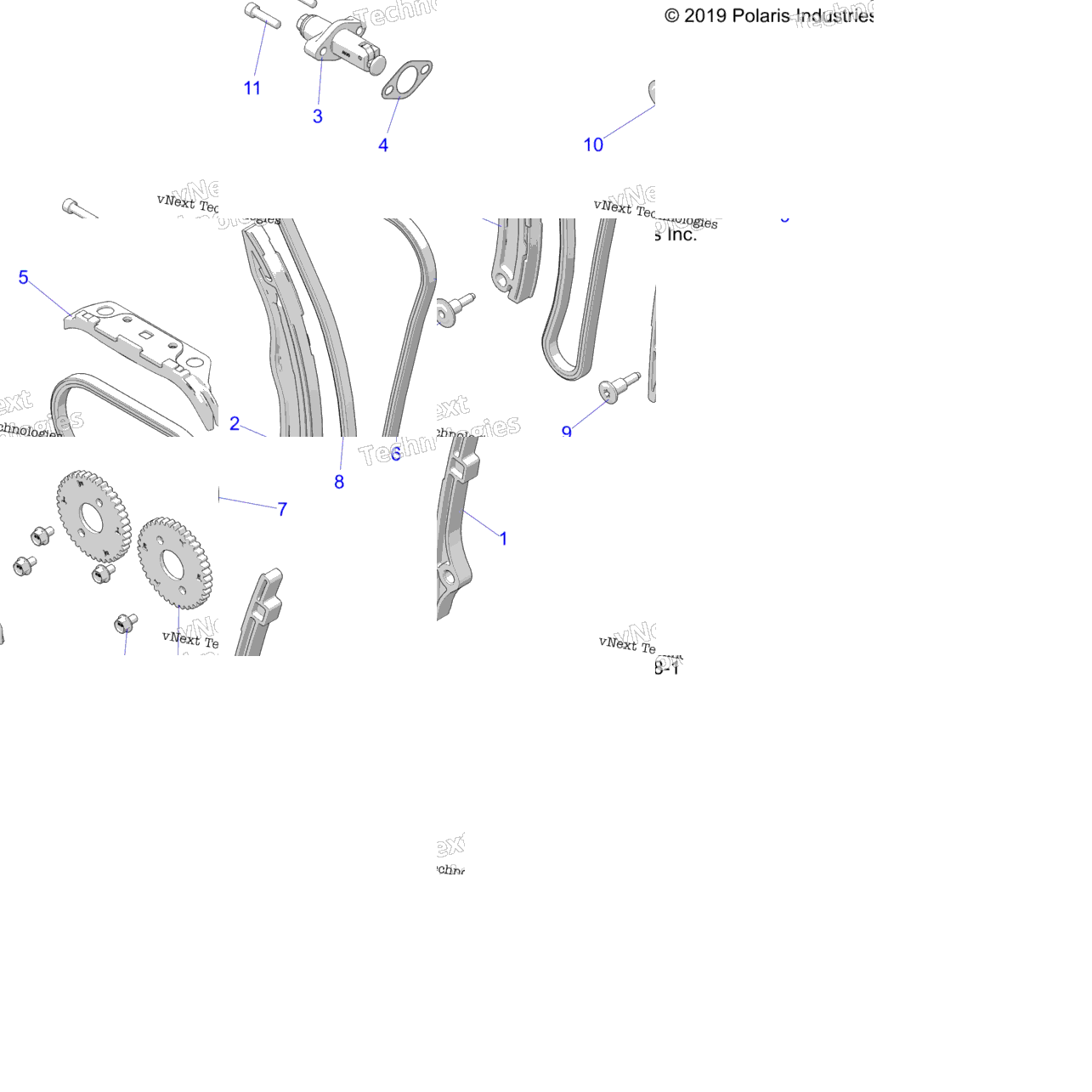 Engine, Cam Chain And Tensioner