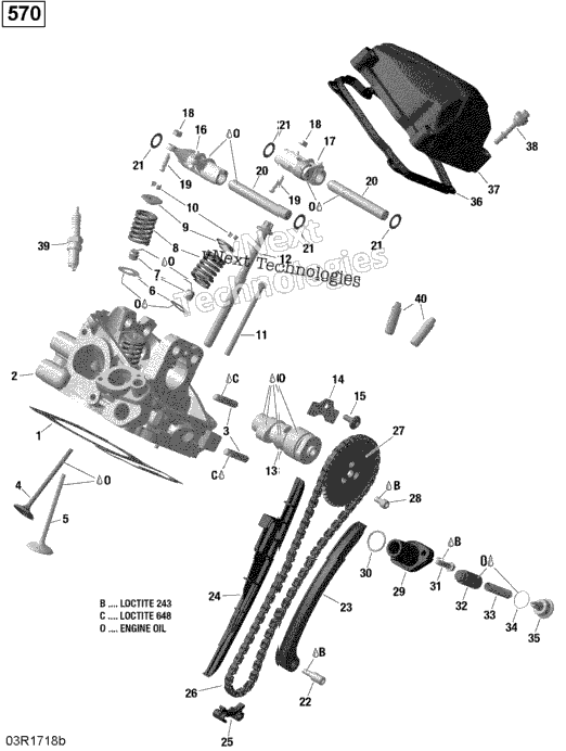 Cylinder Head, Rear - 570 Efi