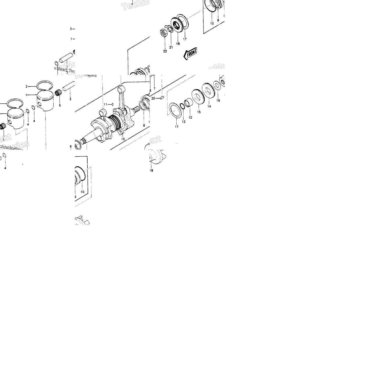Crankshaft/Pistons ('84-'86 Js440-A8/A9/