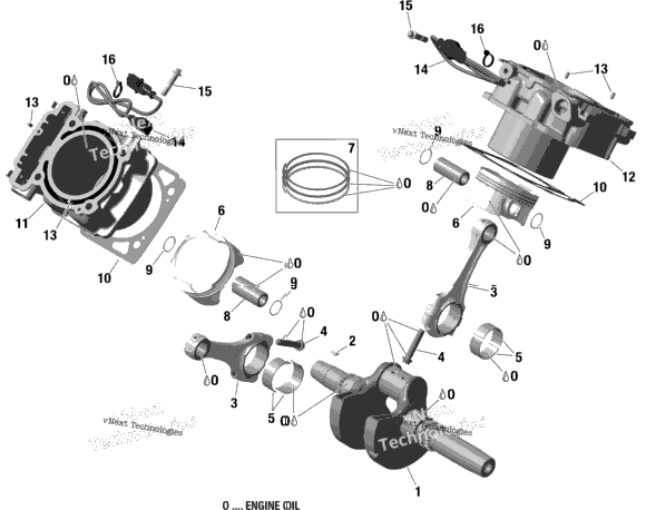 Crankshaft, Piston And Cylinder