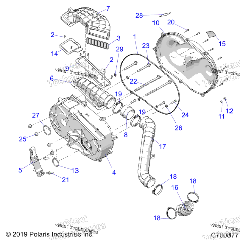 Drive Train, Clutch Cover And Ducting