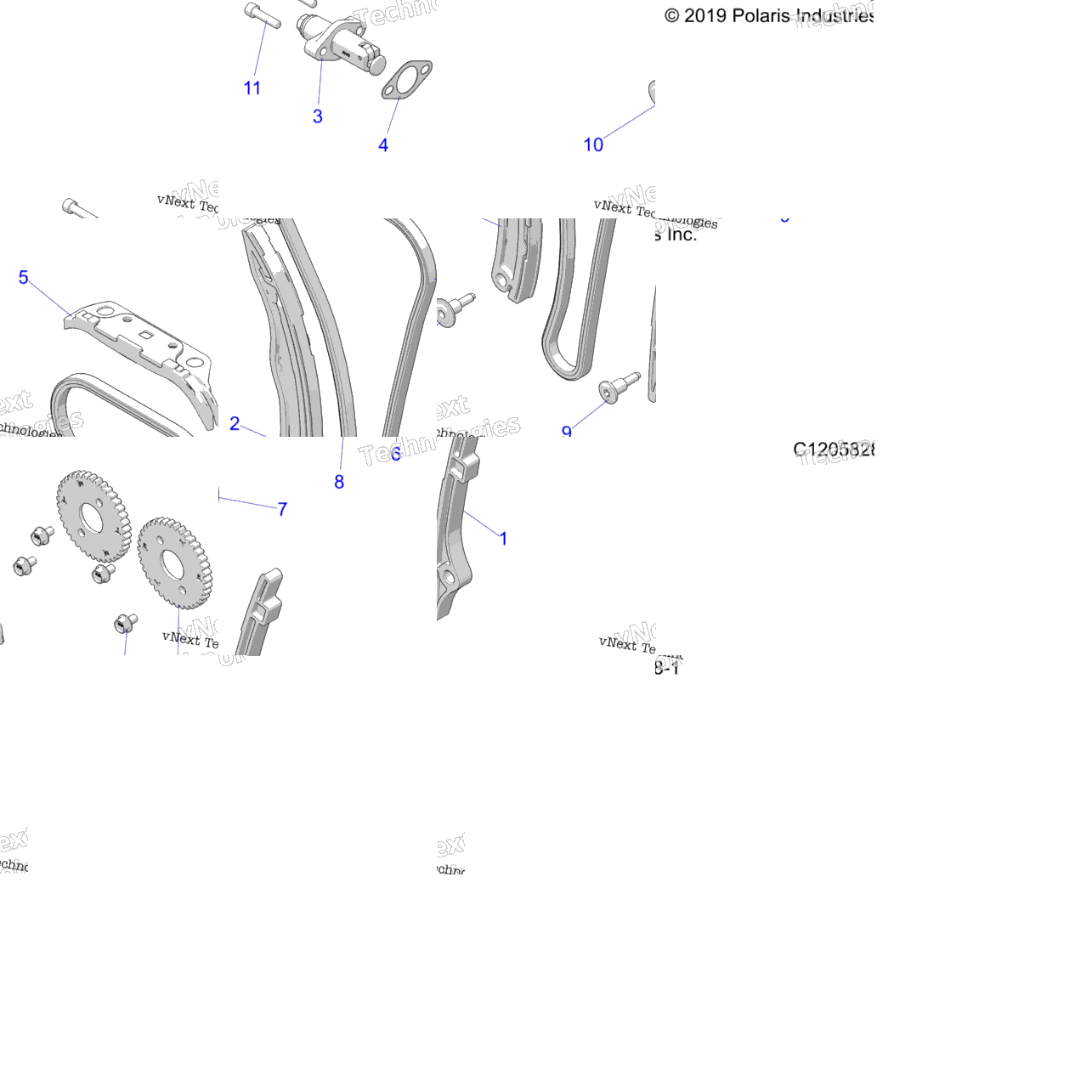 Engine, Cam Chain And Tensioner