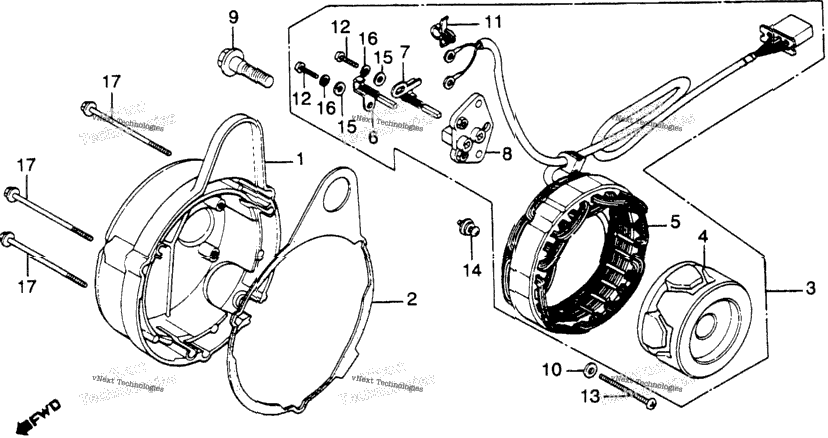 Alternator Cover + Alternator