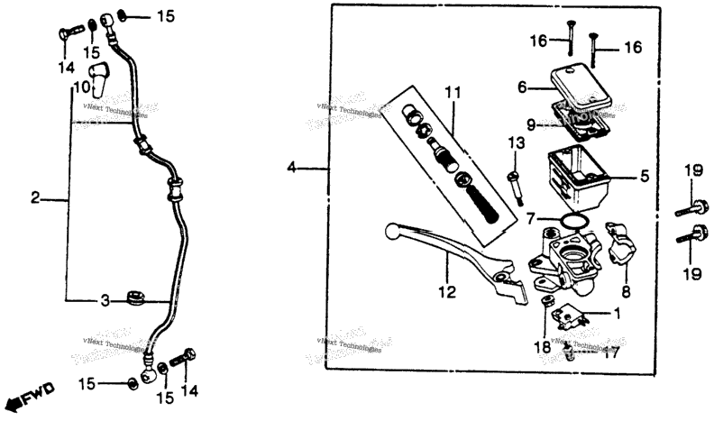 Cb750k Front Brake Master 81-82
