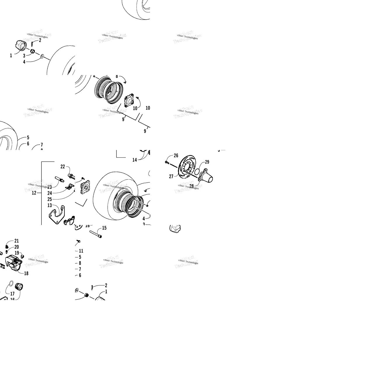 Rear Wheel And Brake Assemblies