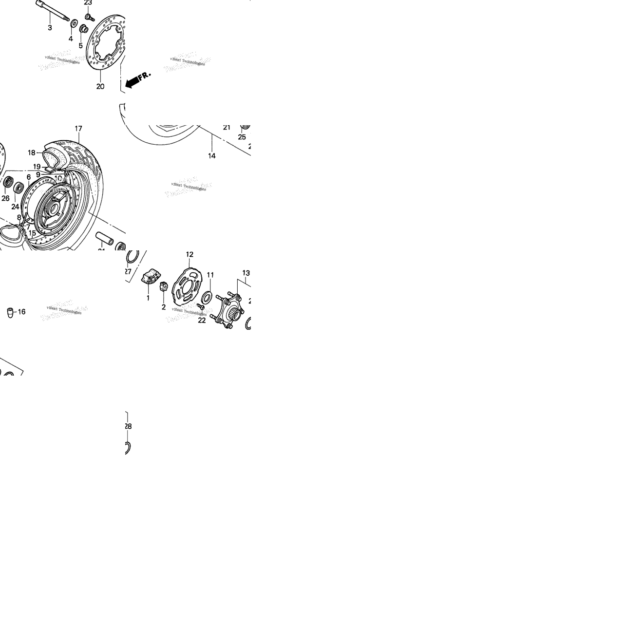 Vt1100c2rear Wheel