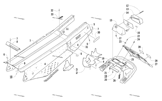 Tunnel, Rear Bumper, And Taillight Assembly