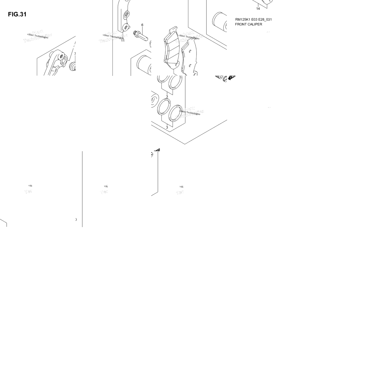 Front Caliper (Model K1/K2/K3/K4)