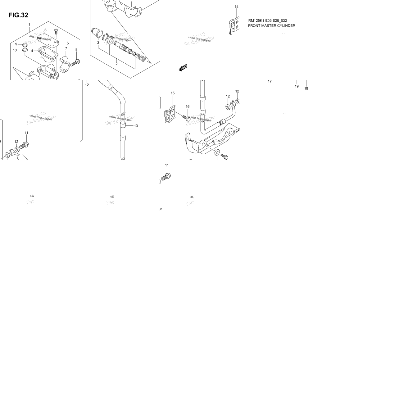 Front Master Cylinder (Model K1/K2/K3)