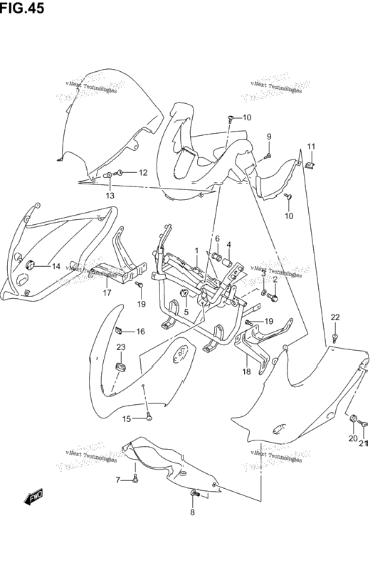 Cowling Installation Parts (Gsf1200sk1/Sk2/Sk3/Sk4/Sk5/Szk5)