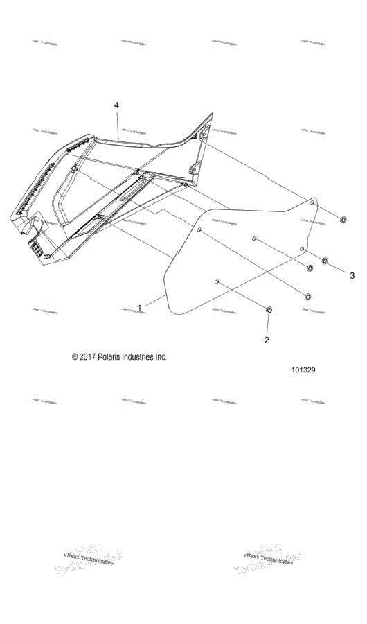 Body, Right Hand Side Panel Heat Shield And Hardware 1 Up