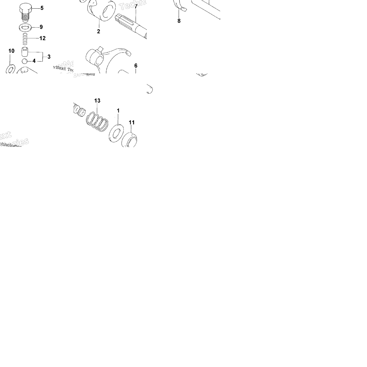 Secondary Gear Shift Assembly (500 Cc)