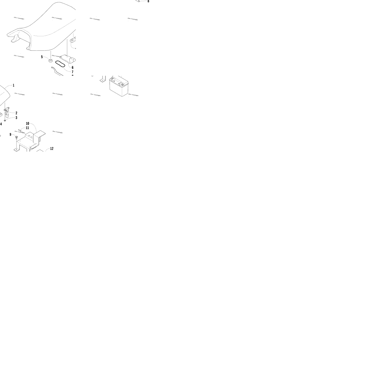 Seat, Battery, And Tool Kit Assemblies
