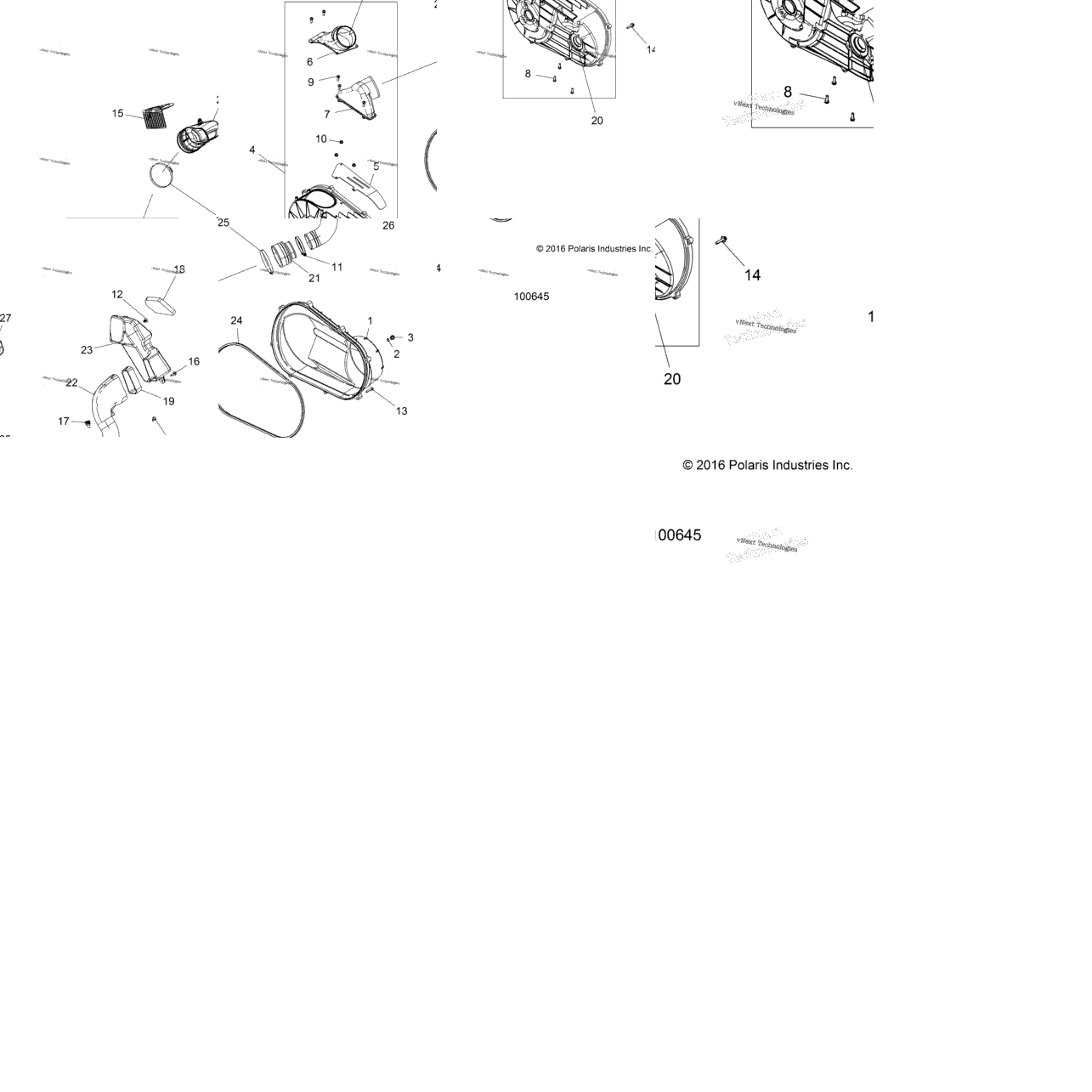 Drive Train, Clutch Cover And Ducting