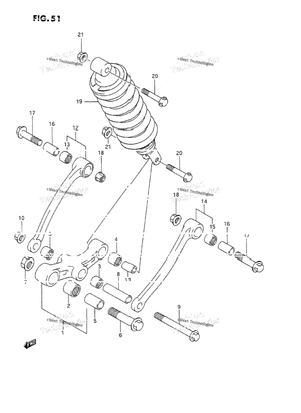 Rear Cushion Lever (Model J)
