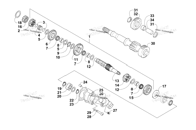 Secondary Transmission Assembly (Up To Engine Serial No. 0264069)