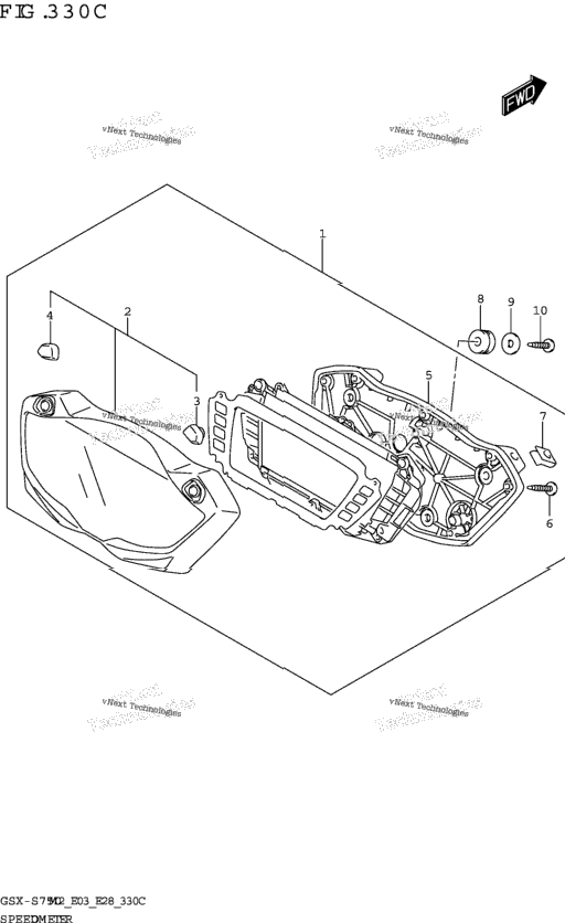 Speedometer (Gsx-S750,Gsx-S750z:E03,E33)