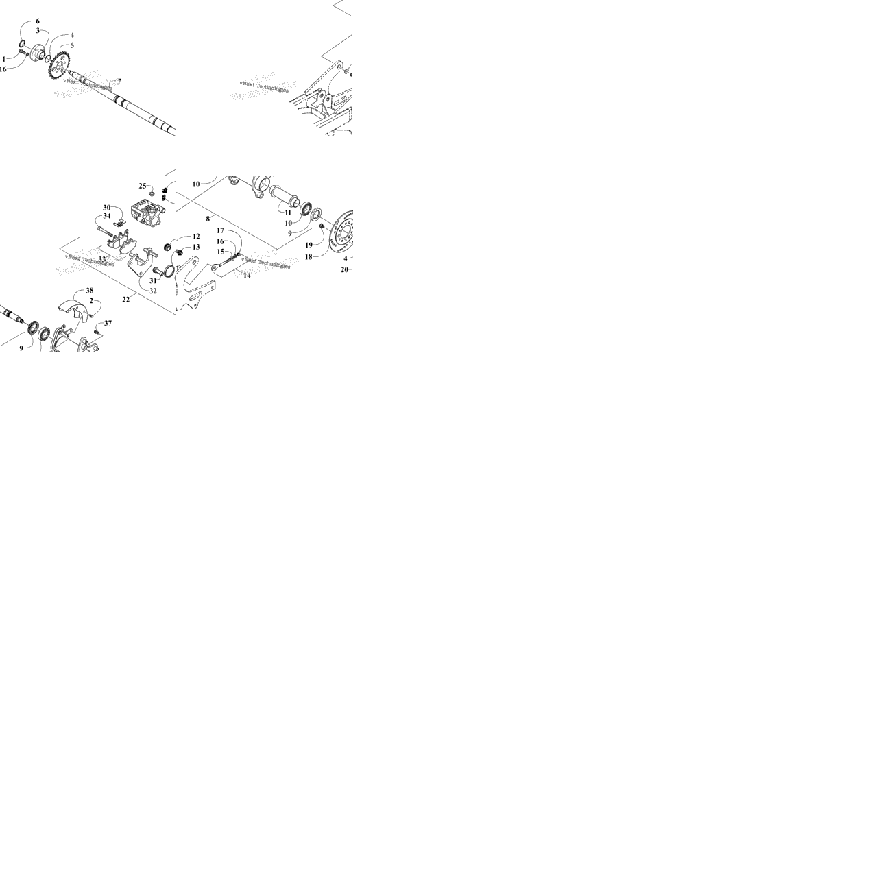 Rear Axle And Brake Assembly