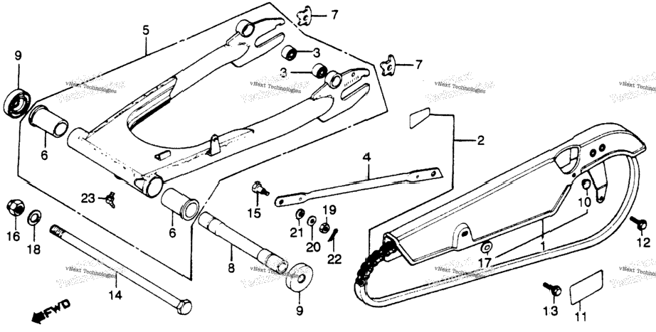 Swingarm + Chain Case