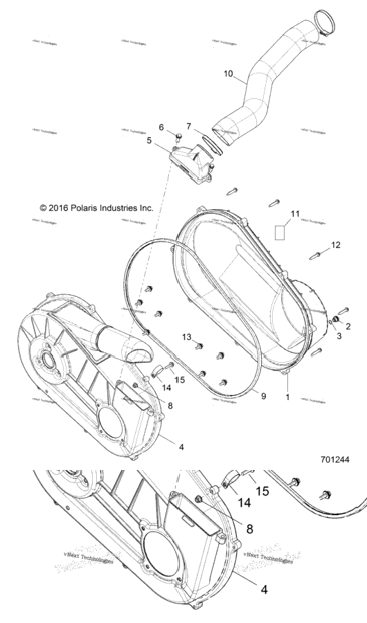 Drive Train, Clutch Cover & Ducting