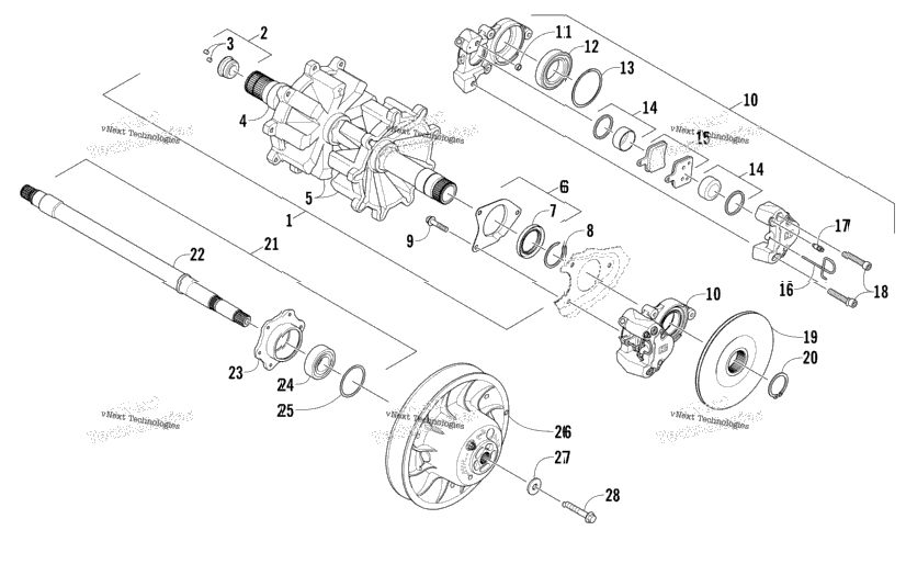 Drive Train Shafts And Brake Assemblies