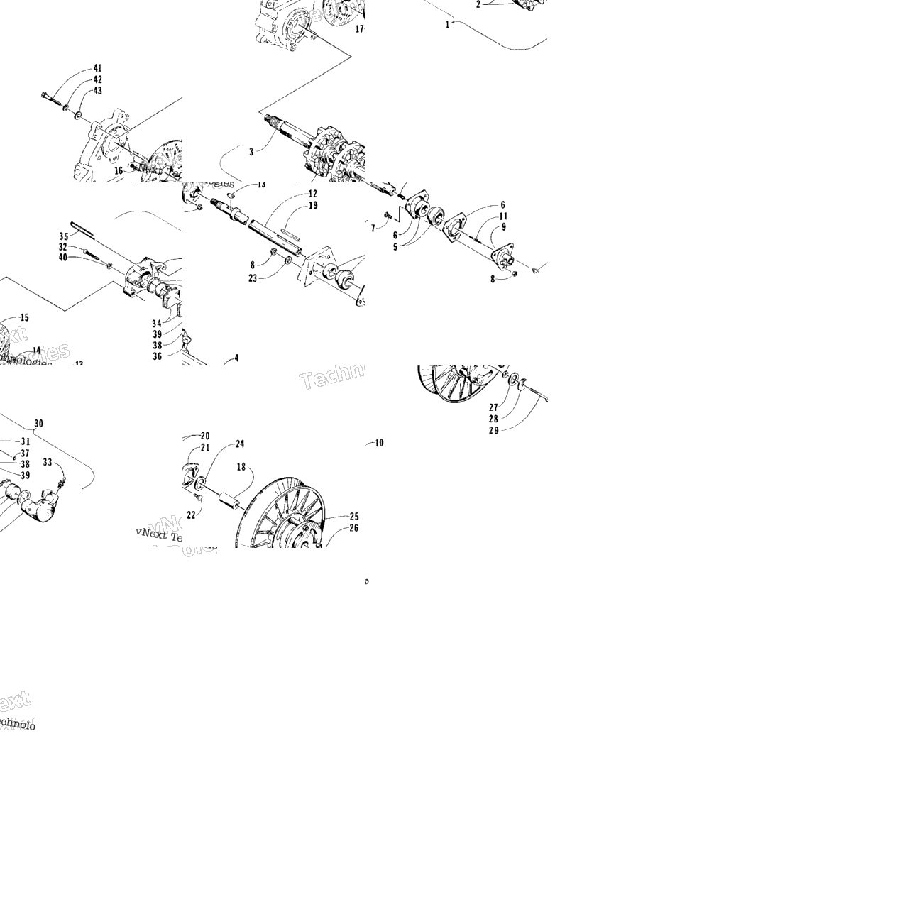 Drive Train Shafts And Brake Assemblies