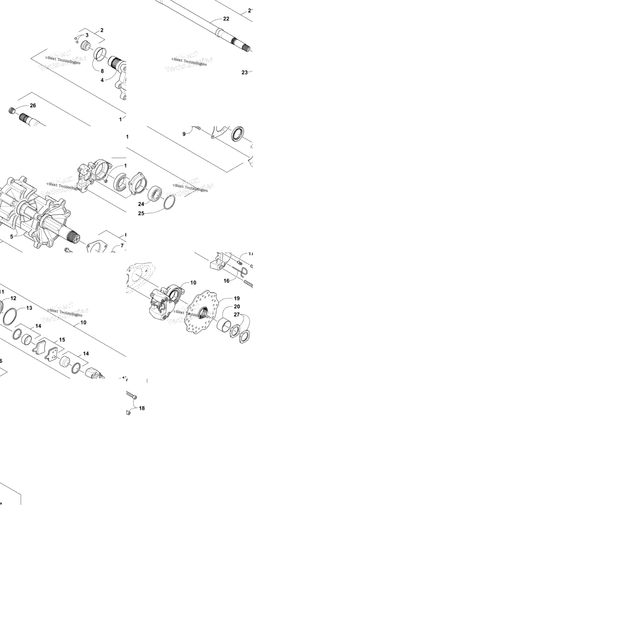 Drive Train Shafts And Brake Assemblies