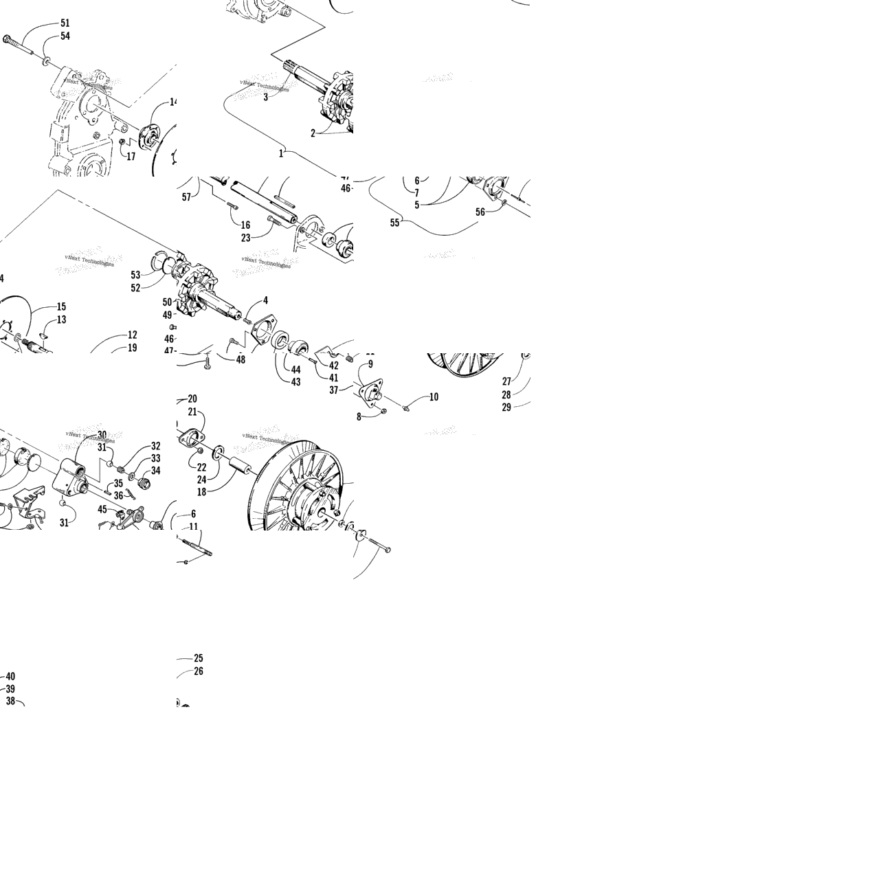 Drive Train Shafts And Brake Assemblies