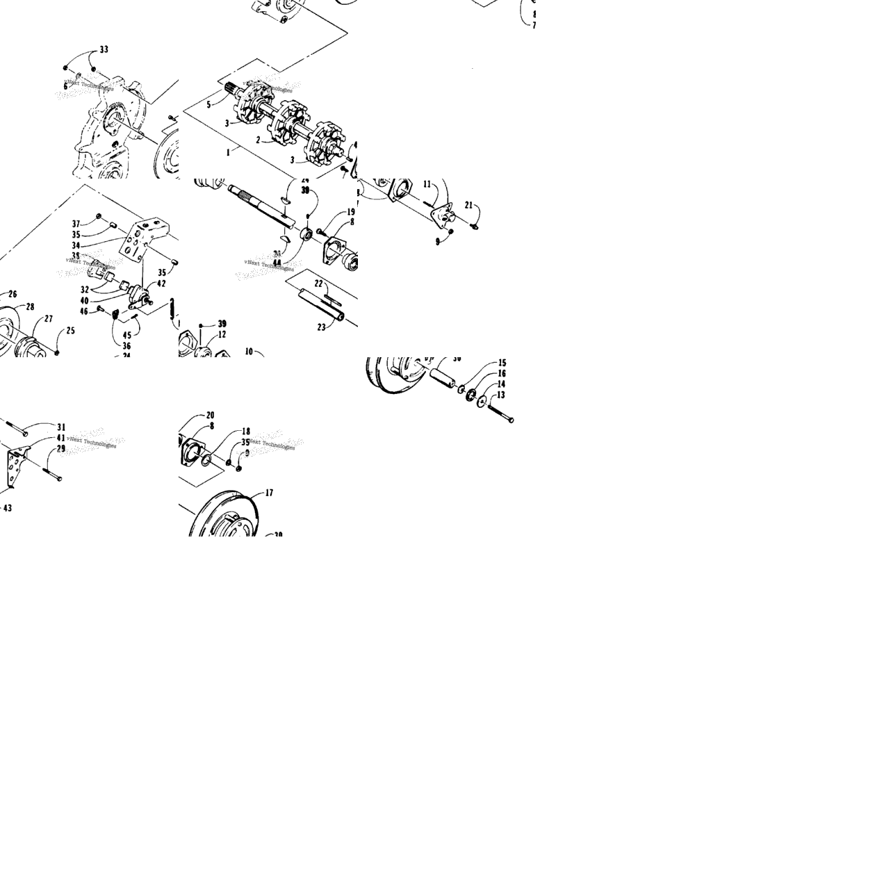 Drive Train Shafts And Brake Assemblies