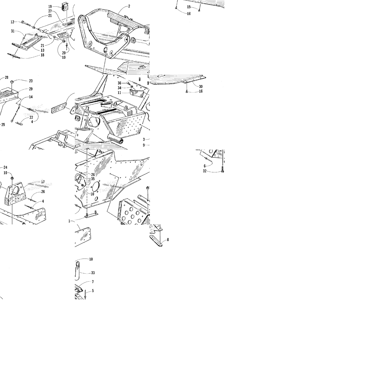 Front Frame, Belly Pan, And Footrest Assembly