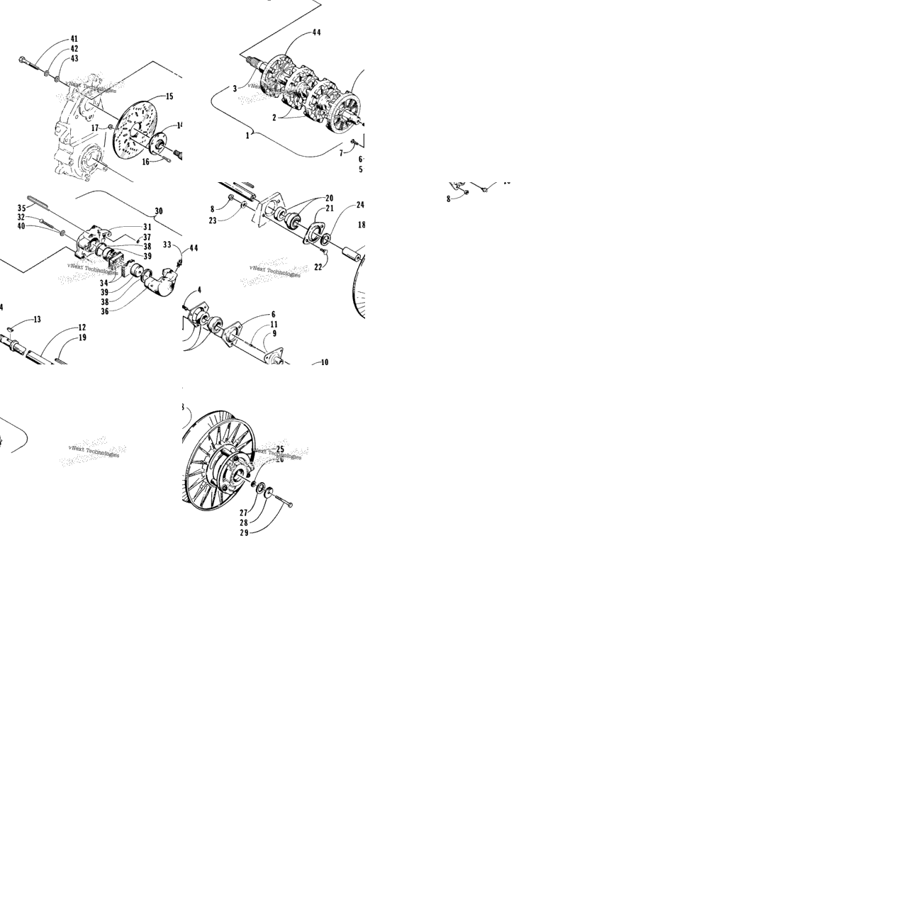 Drive Train Shafts And Brake Assemblies