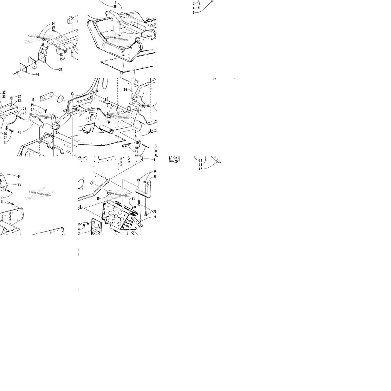 Front Frame, Footrest, And Guard Assembly