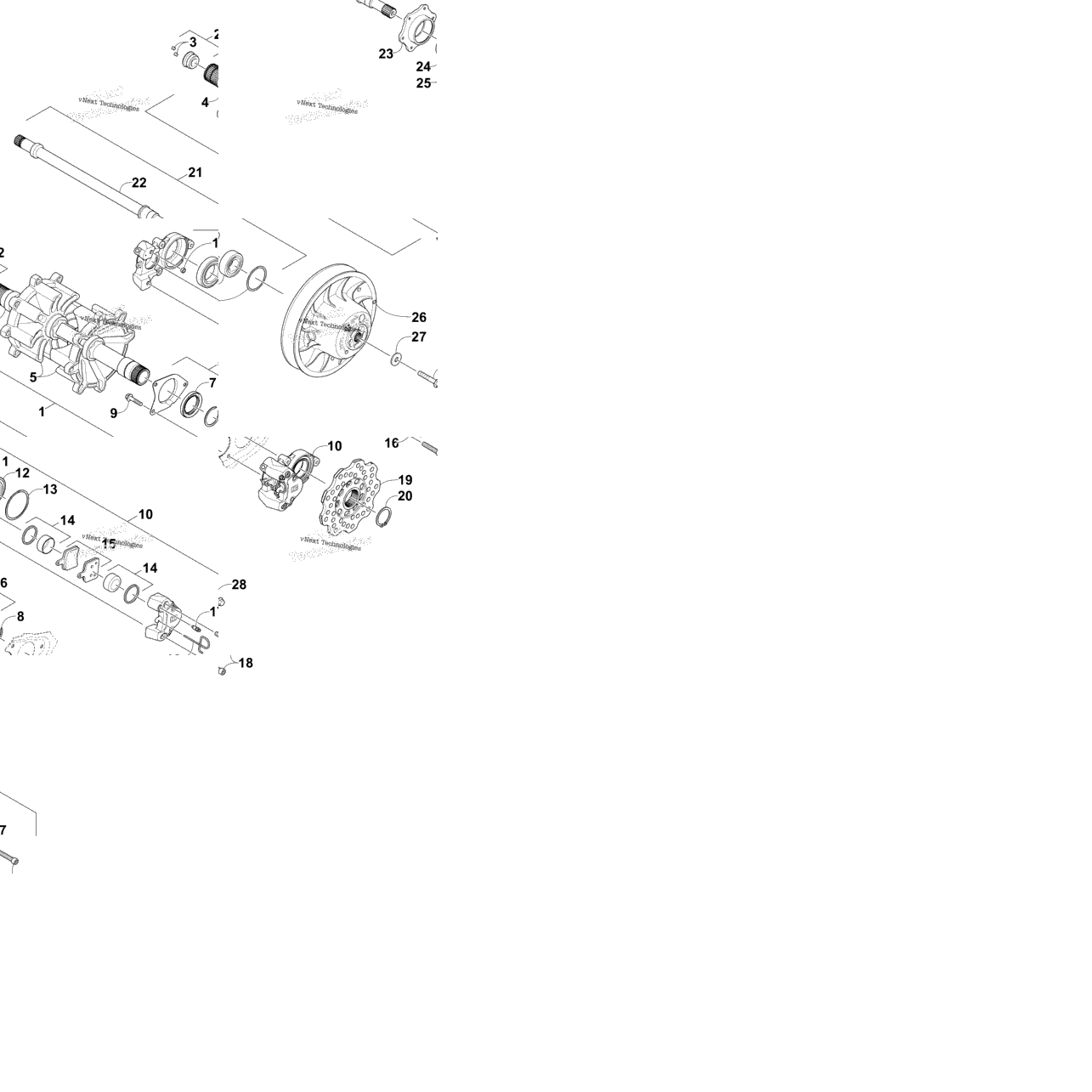 Drive Train Shafts And Brake Assemblies
