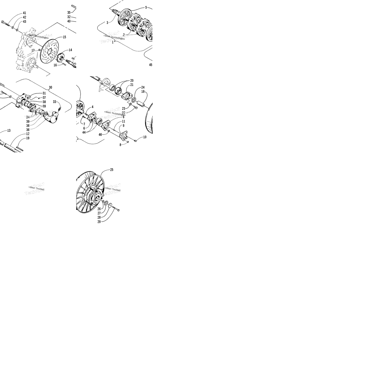 Drive Train Shafts And Brake Assemblies