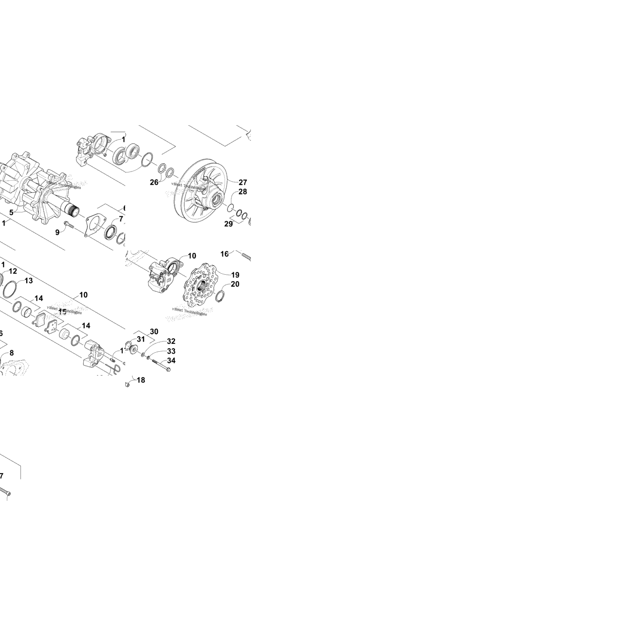 Drive Train Shafts And Brake Assemblies