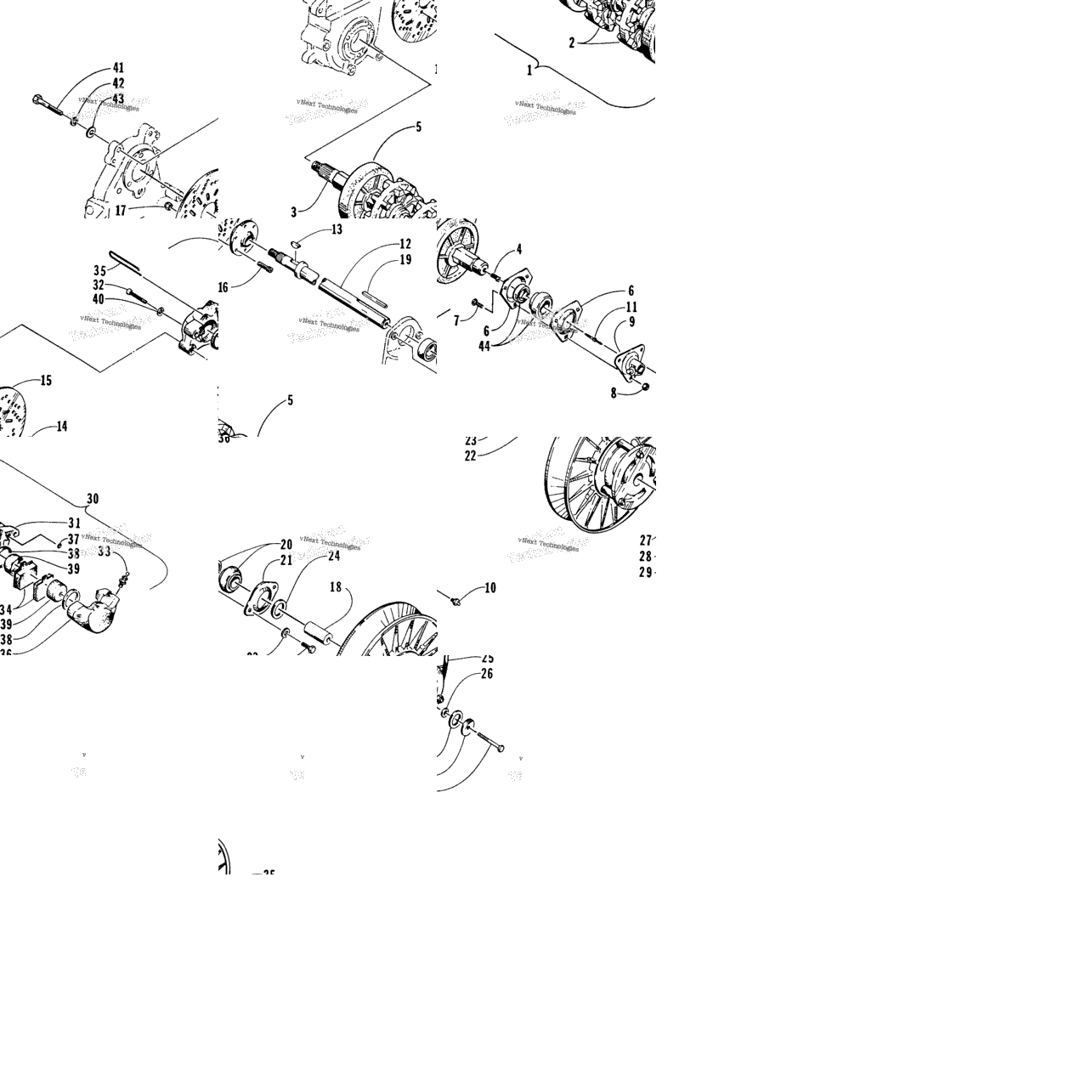 Drive Train Shafts And Brake Assemblies